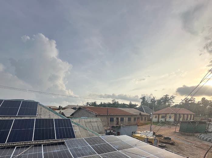 Commercial solar panels installed on a rooftop