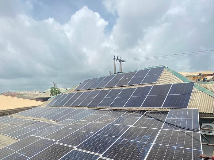 Completed commercial solar installation