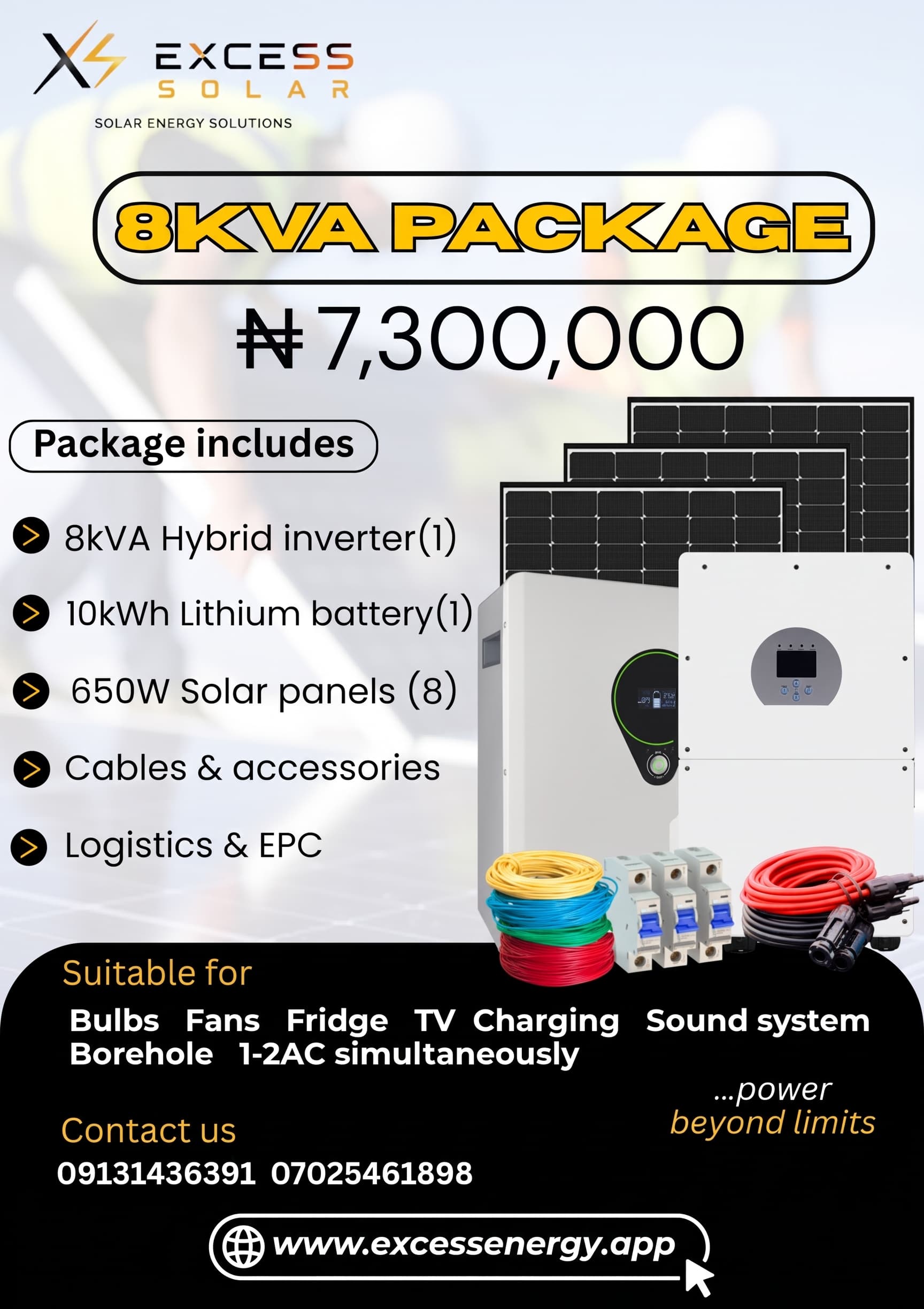 Excess Solar 8kVA package design